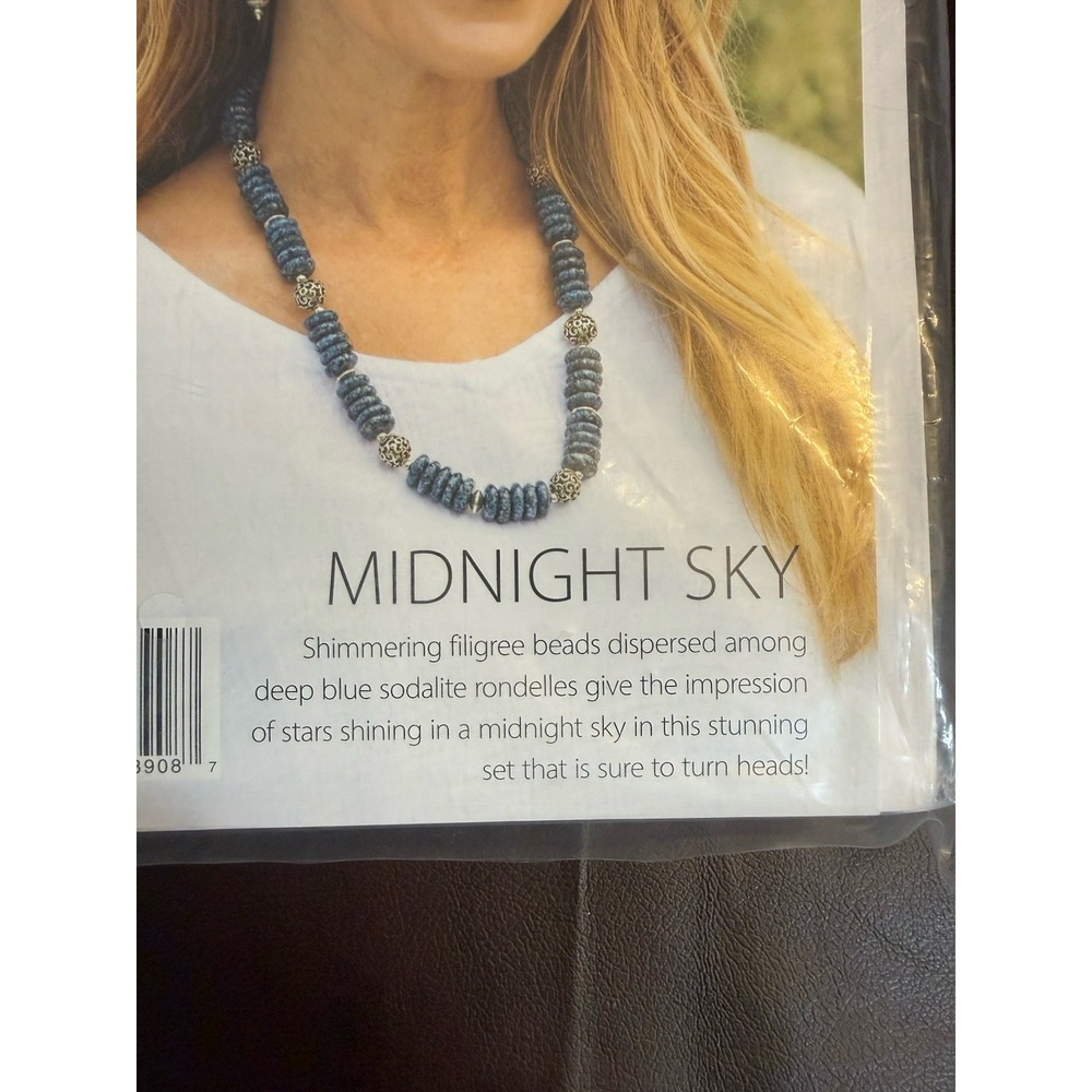 Annie's Simply Beads Kit Midnight Skies Sodalite Rounds Necklace Beautiful Craft - Picture 4 of 4